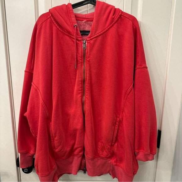 FP Movement by Free People Tops - Free People Movement Sprint to The Finish Full Zip Hoodie Red Oversized M